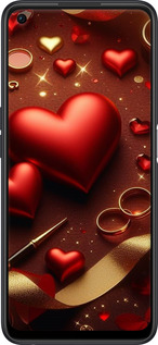 Силиконовый чехол Сердечки v3 для Oppo A96 - 5833u-2598 изображение 