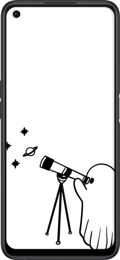 Силиконовый чехол Привидение астроном для Oppo A96 - 6444u-2598 изображение 