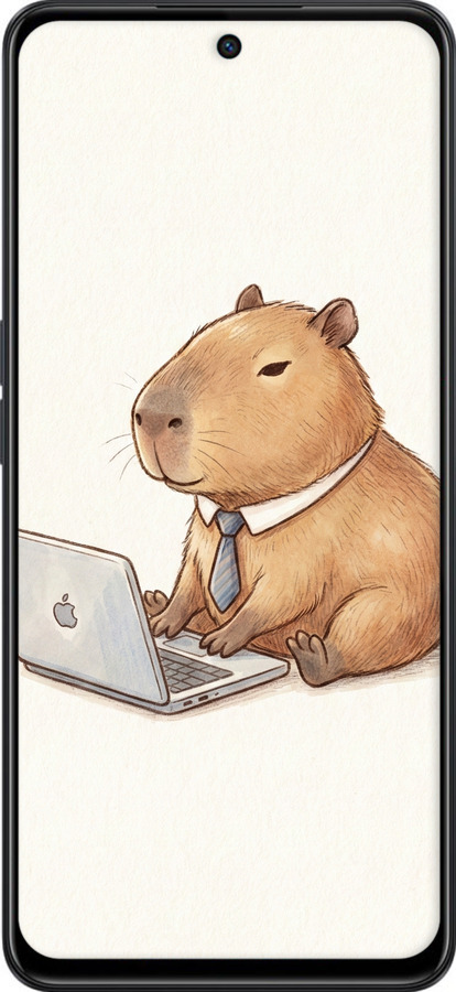 TPU чехол Funny Capybara CEO Working для Oppo A98 - 6777b-3115 изображение 