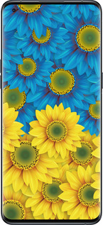 Силиконовый чехол Жёлто-голубые цветы для Oppo Find X5 Pro - 1048u-2603 изображение 