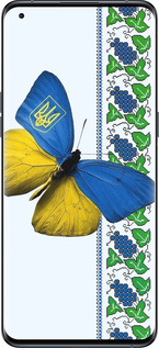 Силиконовый чехол Желто-голубая бабочка для Oppo Find X5 Pro - 1054u-2603 изображение 