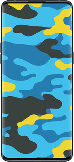 Силиконовый чехол Желто-голубой камуфляж для Oppo Find X5 Pro - 1084u-2603 изображение 