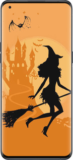 Силиконовый чехол Ведьма на метле для Oppo Find X5 Pro - 1184u-2603 изображение 