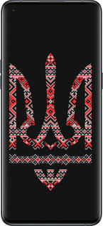 Силиконовый чехол Герб - вышиванка на черном фоне для Oppo Find X5 Pro - 1196u-2603 изображение 