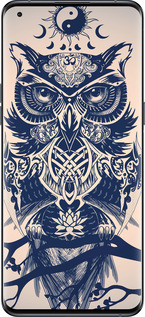 Силиконовый чехол Узорчатая сова для Oppo Find X5 Pro - 4000u-2603 изображение 