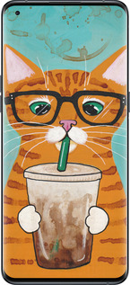 Силиконовый чехол Зеленоглазый кот в очках для Oppo Find X5 Pro - 4054u-2603 изображение 