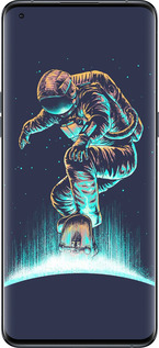 Силиконовый чехол Космонавт на скейтборде для Oppo Find X5 Pro - 4145u-2603 изображение 