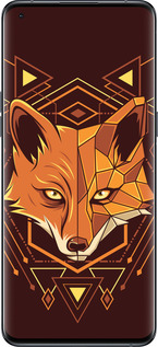 Силиконовый чехол Лиса геометрия для Oppo Find X5 Pro - 5607u-2603 изображение 