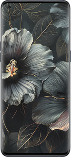 Силиконовый чехол Черные цветы для Oppo Find X5 Pro - 6031u-2603 изображение 