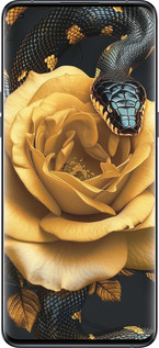 Силиконовый чехол Black snake and golden rose для Oppo Find X5 Pro - 6068u-2603 изображение 