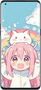 Силиконовый чехол Девочка аниме радуга для Oppo Find X5 Pro - 6304u-2603 изображение 