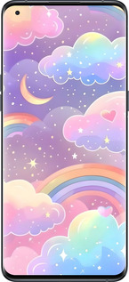 Силиконовый чехол Облака и радуга для Oppo Find X5 Pro - 6312u-2603 изображение 