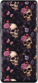 Силиконовый чехол Черепа и розы для Oppo Find X5 Pro - 6316u-2603 изображение 