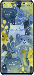 Силіконовий чехол Із зображенням котячого лісу для Oppo Find X5 Pro - 6447u-2603 изображение 