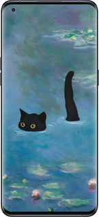 Силиконовый чехол С изображением кота и водяной лилии Monet для Oppo Find X5 Pro - 6519u-2603 изображение 