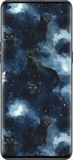 Силиконовый чехол Изображение Кошек с тёмной акварелью для Oppo Find X5 Pro - 6521u-2603 изображение 
