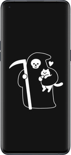 Силіконовий чехол Мінімалістичний арт: смерть та кішка для Oppo Find X5 Pro - 6529u-2603 изображение 