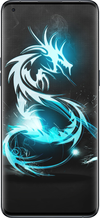 Силиконовый чехол Бело-голубой огненный дракон для Oppo Find X5 Pro - 113u-2603 изображение 