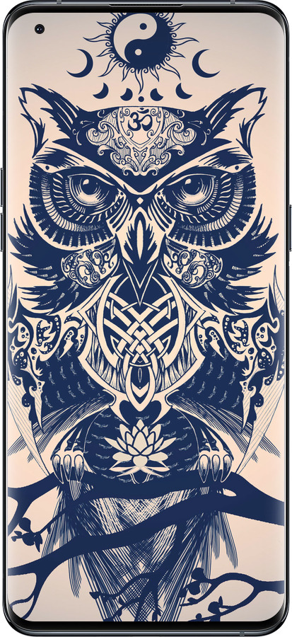 Силиконовый чехол Узорчатая сова для Oppo Find X5 Pro - 4000u-2603 изображение 