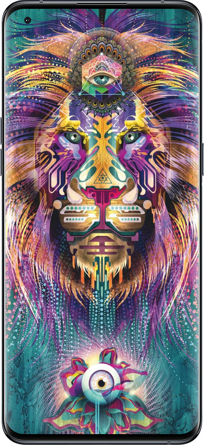 Силиконовый чехол Люминесцентный лев для Oppo Find X5 Pro - 4037u-2603 изображение 