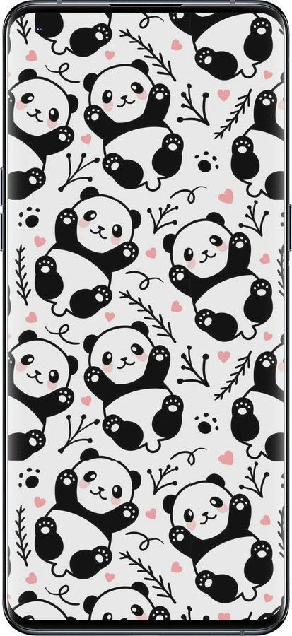 Силиконовый чехол Панды для Oppo Find X5 Pro - 4318u-2603 изображение 