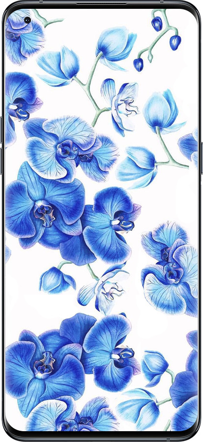 Силиконовый чехол Голубые орхидеи для Oppo Find X5 Pro - 4406u-2603 изображение 