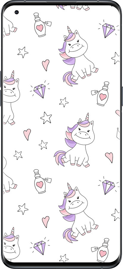 Силиконовый чехол Единорожка v2 для Oppo Find X5 Pro - 4703u-2603 изображение 