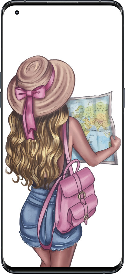 Силиконовый чехол Девушка с картой для Oppo Find X5 Pro - 4704u-2603 изображение 