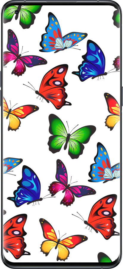 Силиконовый чехол Красочные мотыльки для Oppo Find X5 Pro - 4761u-2603 изображение 