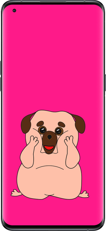 Силиконовый чехол Весёлый мопс для Oppo Find X5 Pro - 4908u-2603 изображение 