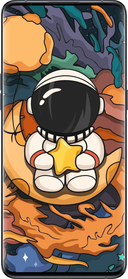 Силиконовый чехол Астронавт и звезда для Oppo Find X5 Pro - 5326u-2603 изображение 