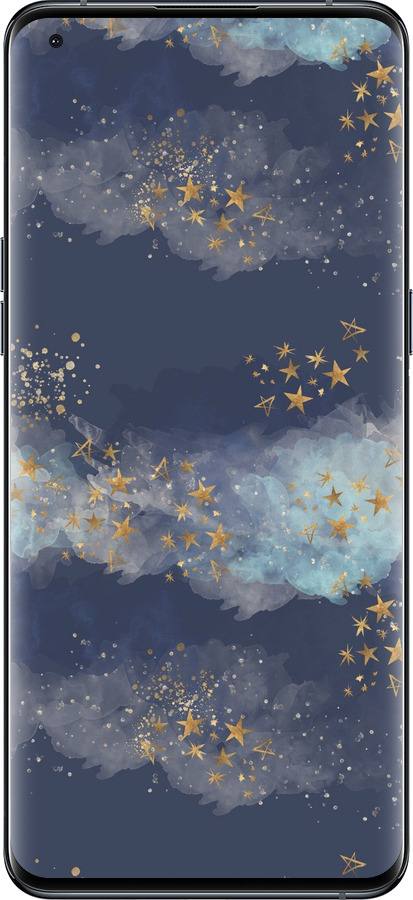 Силиконовый чехол Ночь золотые звезды для Oppo Find X5 Pro - 5421u-2603 изображение 