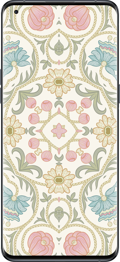Силиконовый чехол Цветочный орнамент v2 для Oppo Find X5 Pro - 5513u-2603 изображение 