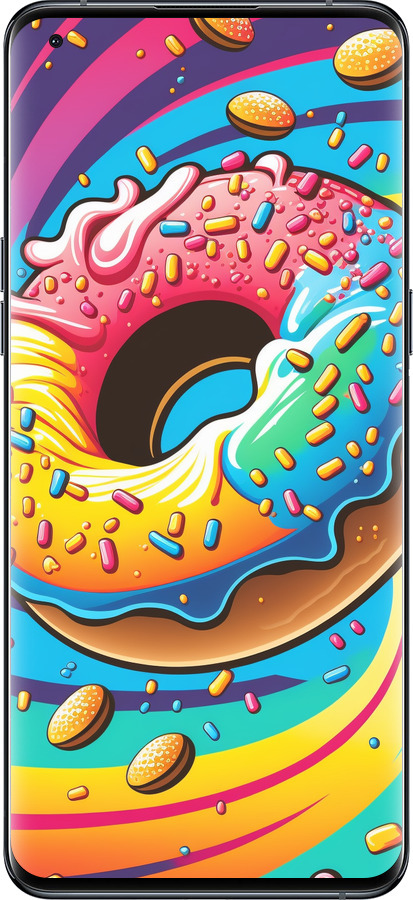 Силіконовий чехол Пончик веселка для Oppo Find X5 Pro - 5584u-2603 изображение 