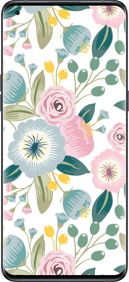 Силиконовый чехол Цветочные обои v2 для Oppo Find X5 Pro - 5602u-2603 изображение 
