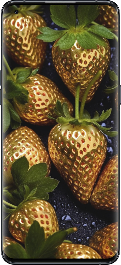 Силиконовый чехол Золотая клубника для Oppo Find X5 Pro - 5637u-2603 изображение 