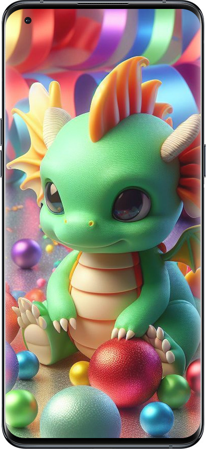 Силиконовый чехол Веселый дракончик для Oppo Find X5 Pro - 5812u-2603 изображение 