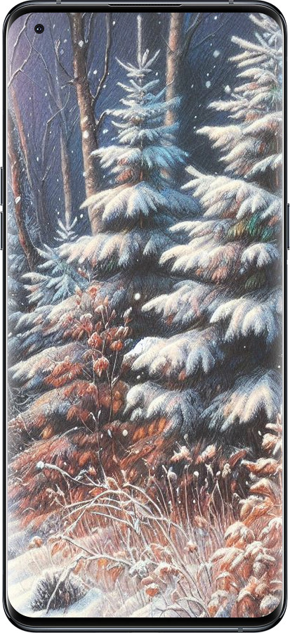 Силиконовый чехол Зимний пейзаж для Oppo Find X5 Pro - 5814u-2603 изображение 
