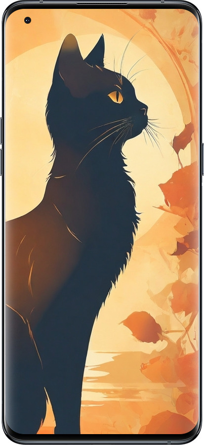 Силиконовый чехол Черная кошка v2 для Oppo Find X5 Pro - 5830u-2603 изображение 