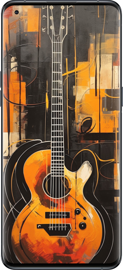 Силиконовый чехол Чехол для телефона Оранжевая Гитара для Oppo Find X5 Pro - 5934u-2603 изображение 