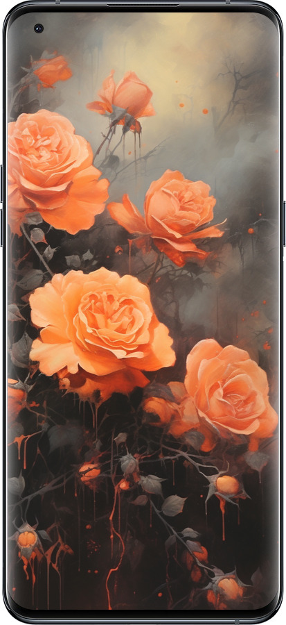 Силиконовый чехол Оранжевые розы для Oppo Find X5 Pro - 5944u-2603 изображение 