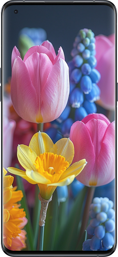 Силиконовый чехол Весенние цветы для Oppo Find X5 Pro - 6058u-2603 изображение 