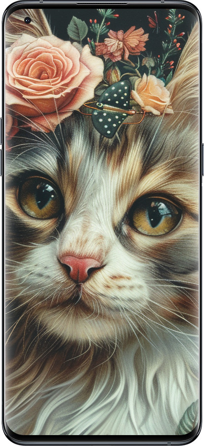 Силиконовый чехол Cats and flowers для Oppo Find X5 Pro - 6069u-2603 изображение 