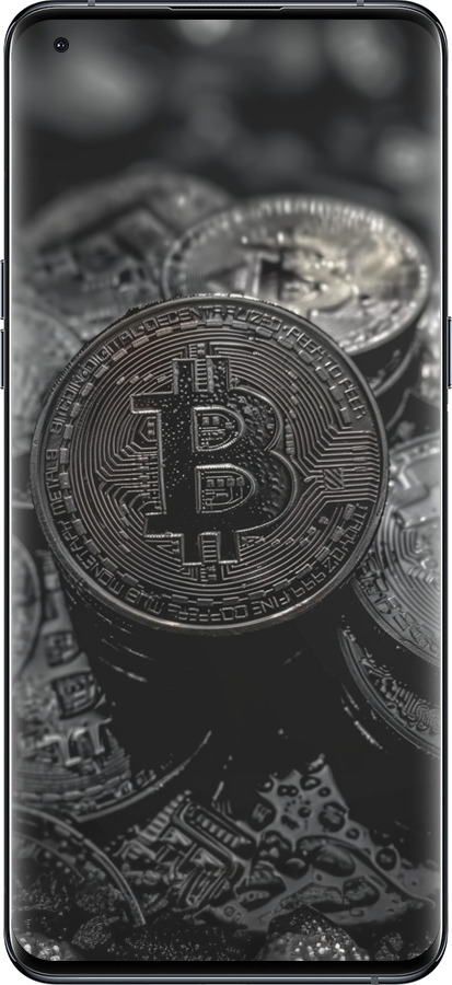 Силиконовый чехол Black Bitcoin для Oppo Find X5 Pro - 6090u-2603 изображение 