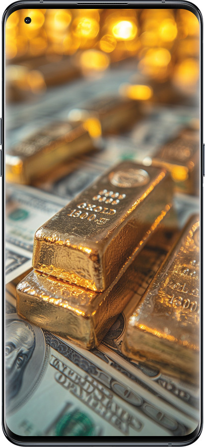 Силиконовый чехол Слитки и доллары для Oppo Find X5 Pro - 6105u-2603 изображение 