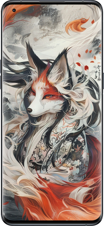 Силиконовый чехол Дух кицунэ' для Oppo Find X5 Pro - 6107u-2603 изображение 