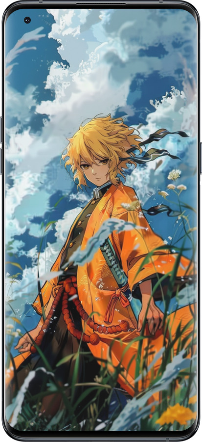 Силиконовый чехол Zenitsu Agatsuma для Oppo Find X5 Pro - 6117u-2603 изображение 