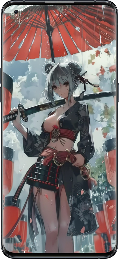 Силиконовый чехол Гейша-воин для Oppo Find X5 Pro - 6124u-2603 изображение 