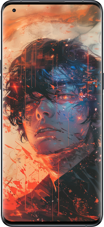 Силиконовый чехол Лицо в пламени для Oppo Find X5 Pro - 6127u-2603 изображение 