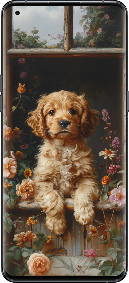Силиконовый чехол Щенок cocker spaniel для Oppo Find X5 Pro - 6136u-2603 изображение 